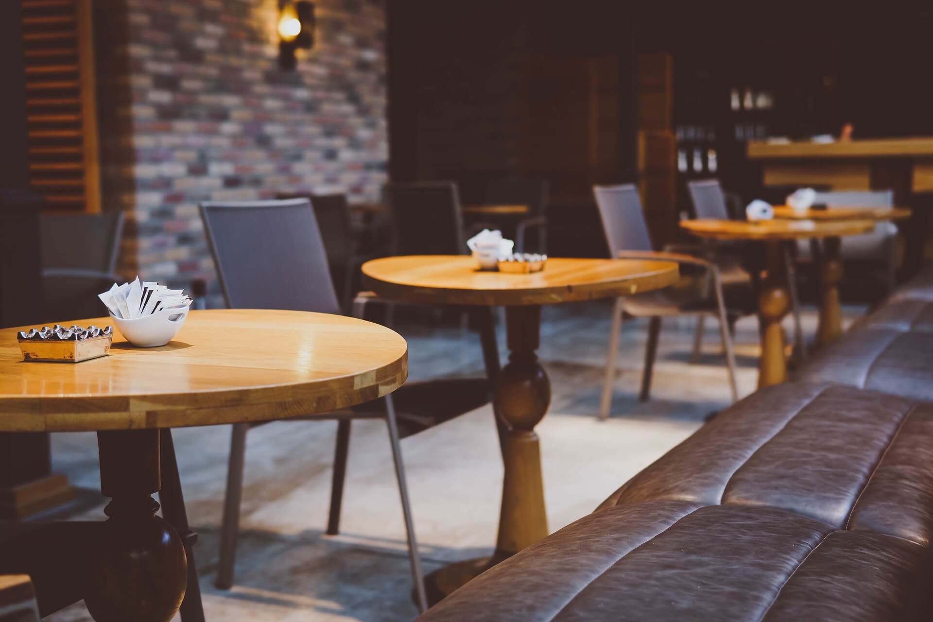 coffee table in cafe